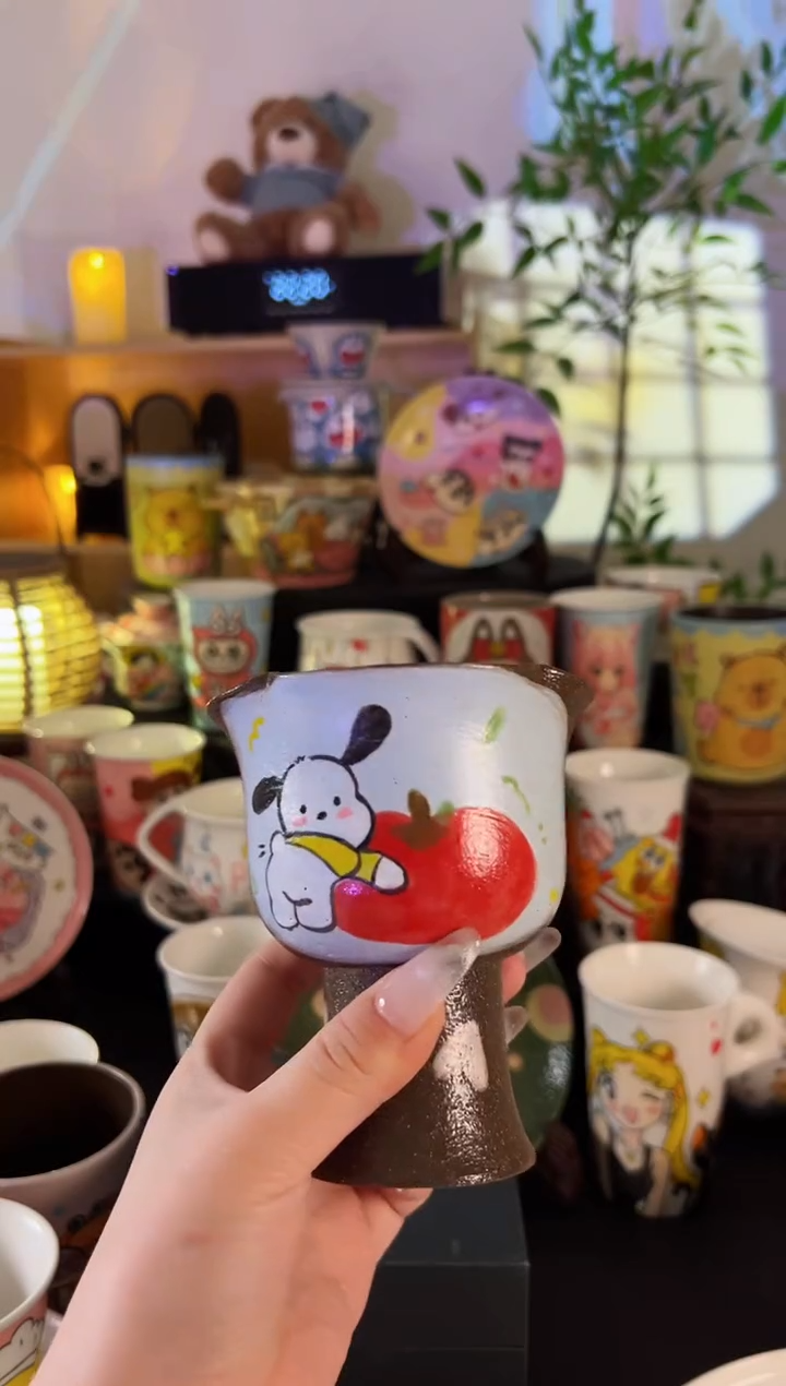 【闪购商品】摆件手工手绘陶瓷小杯杯