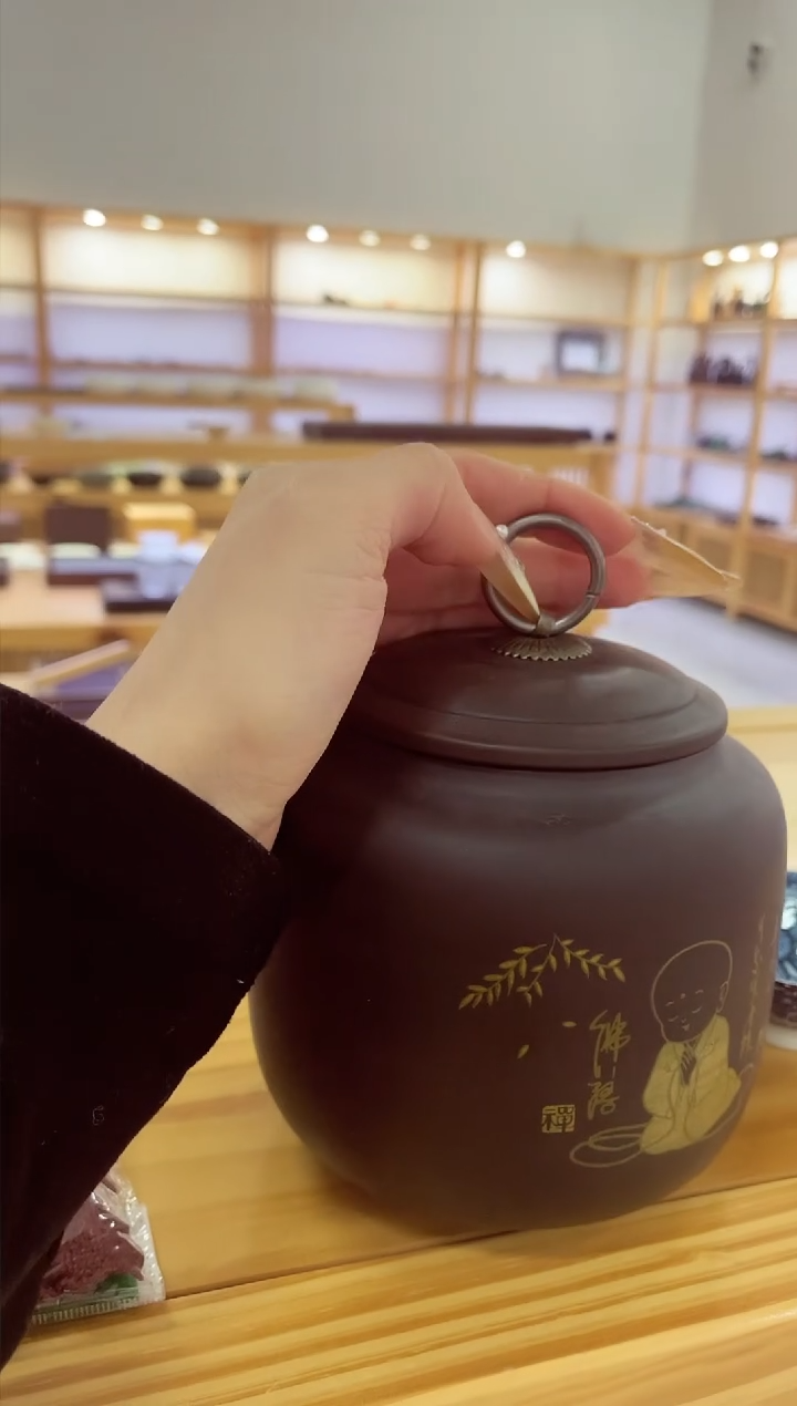 【闪购商品】紫砂【四两茶叶罐】佛悟和尚@@MCYGZSSLFW