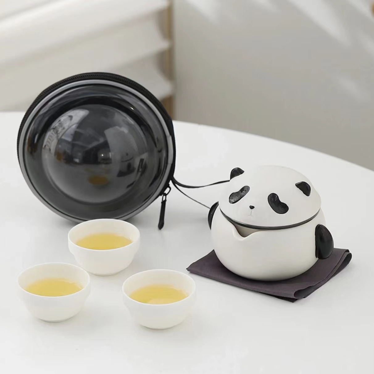 熊猫快客杯一壶三杯-圆包 A365