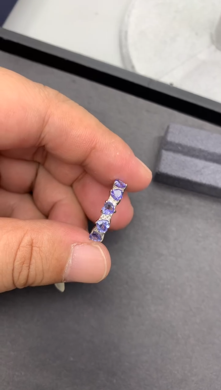 【闪购商品】坦桑石戒指银S925镶嵌戒指