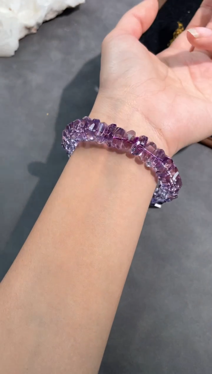 【闪购商品】水晶手链未镶嵌16号巴西紫水晶盘珠单圈