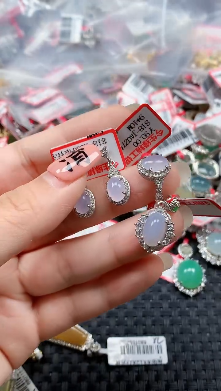 银S925镶嵌戒指翡翠天然A货缅甸翡翠