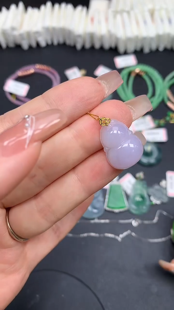 翡翠18K金镶嵌吊坠(不含链)MS192934