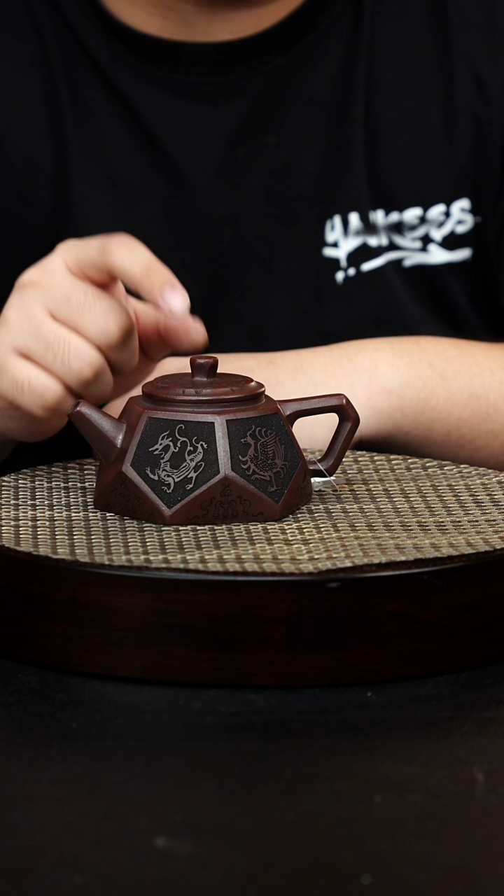 茶壶紫砂宜兴原矿纯手工紫砂 钻石壶