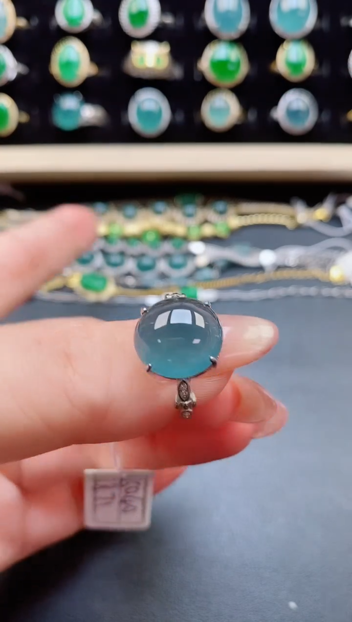 翡翠戒指银S925镶嵌321321