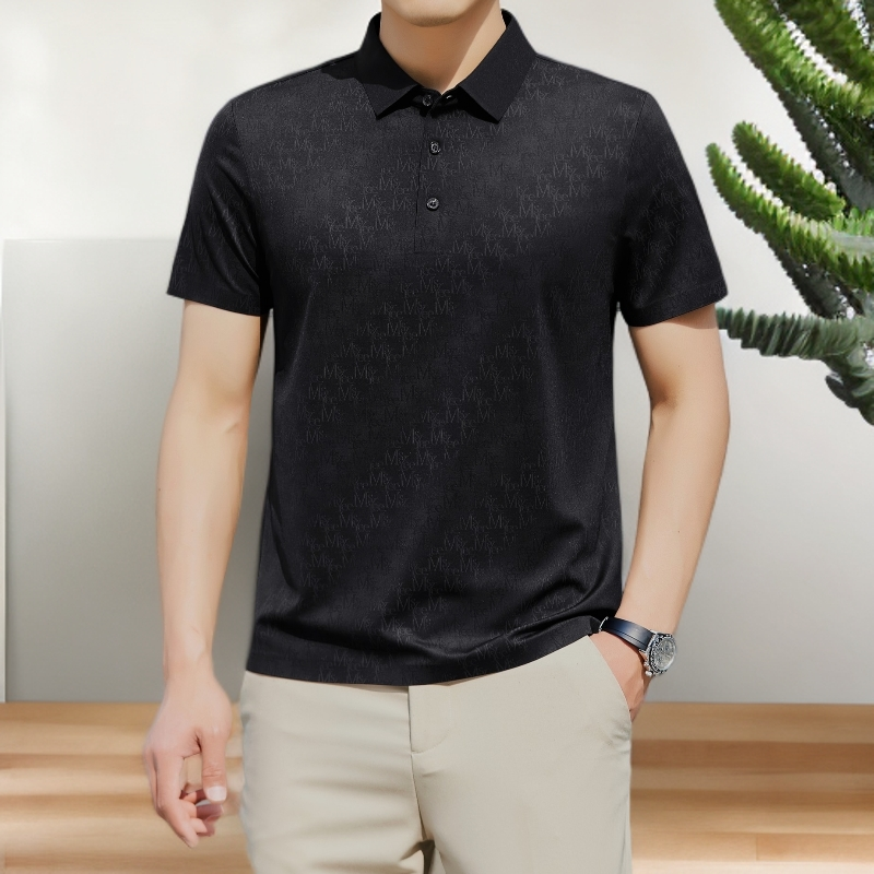 【5366】男士品质无痕商务提花T恤百搭