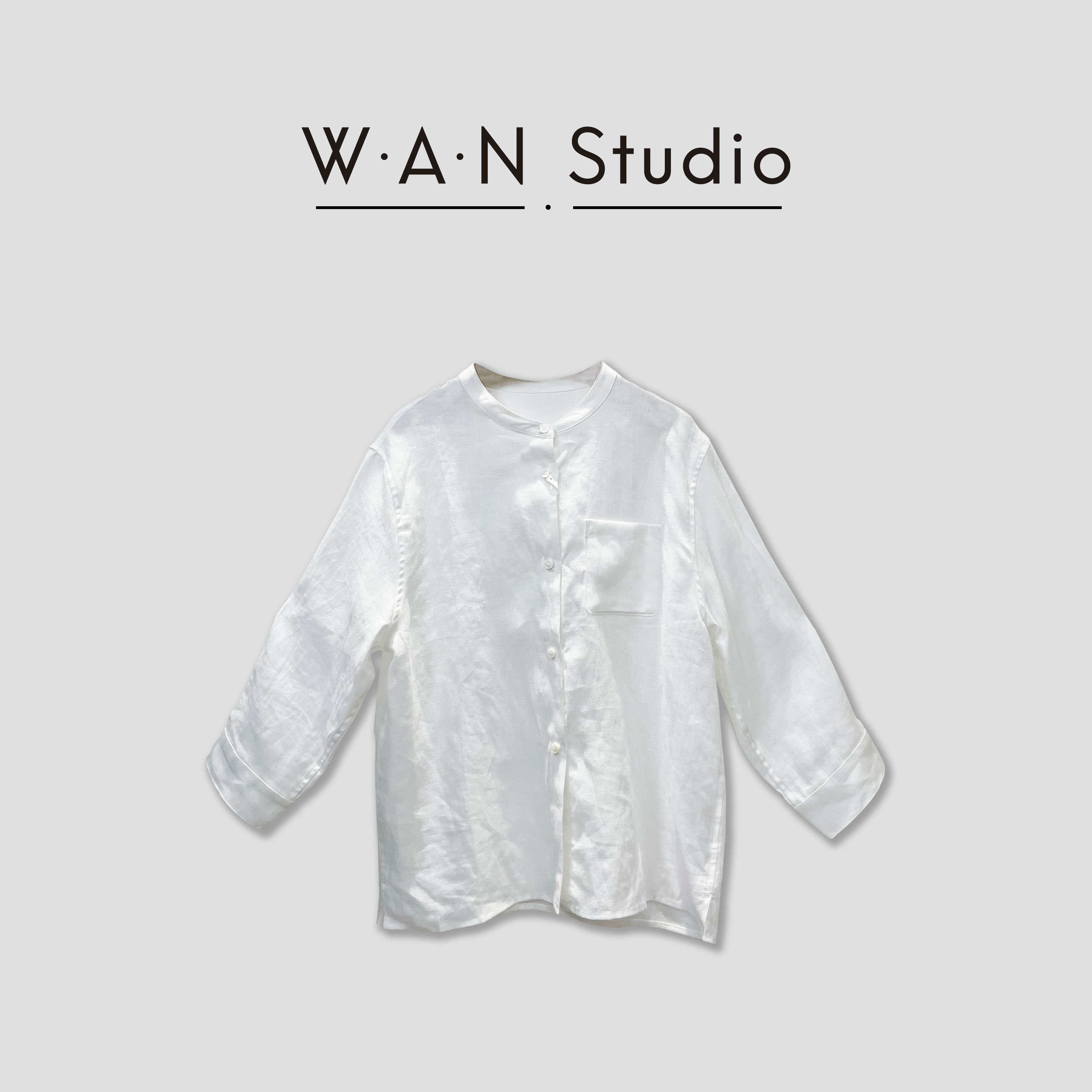 国风唐式白色时尚百搭春季夏季麻料衬衫女短袖上衣-G0853