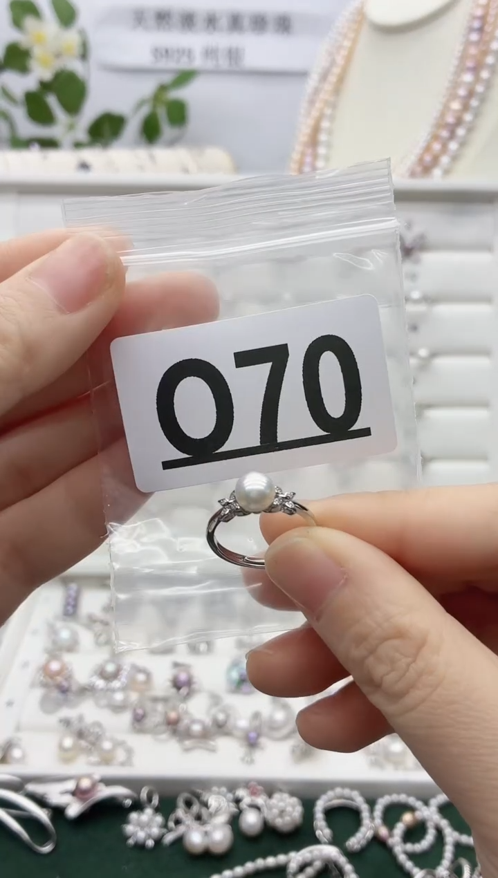 银S925镶嵌珠宝奇石淡水珍珠小**野O70