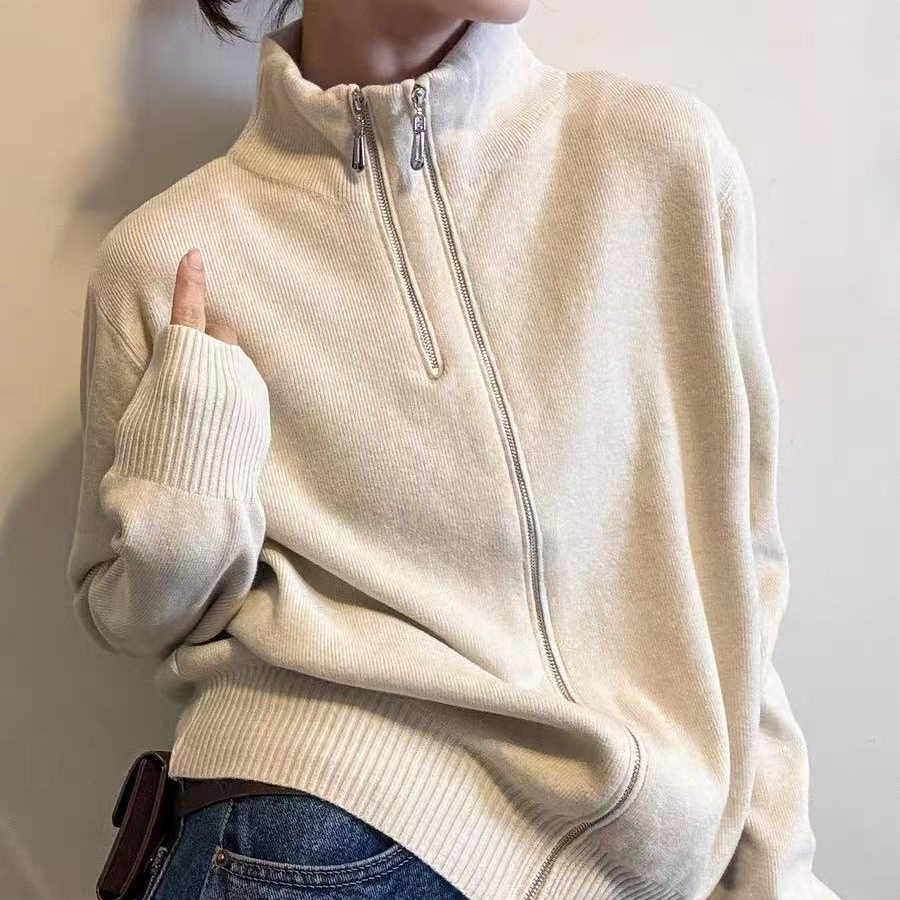 香香福利  双拉链毛衣女