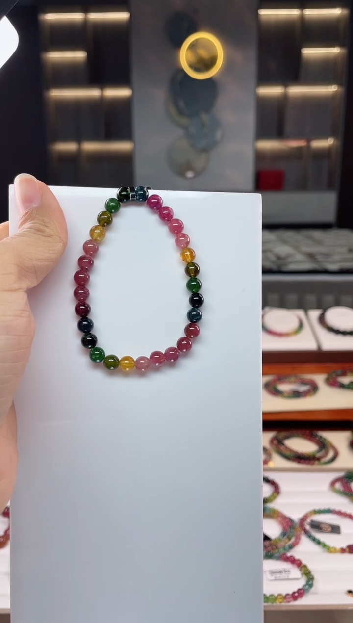 未镶嵌老矿碧玺单圈手串6mm+碧玺（多样性发一条）Q