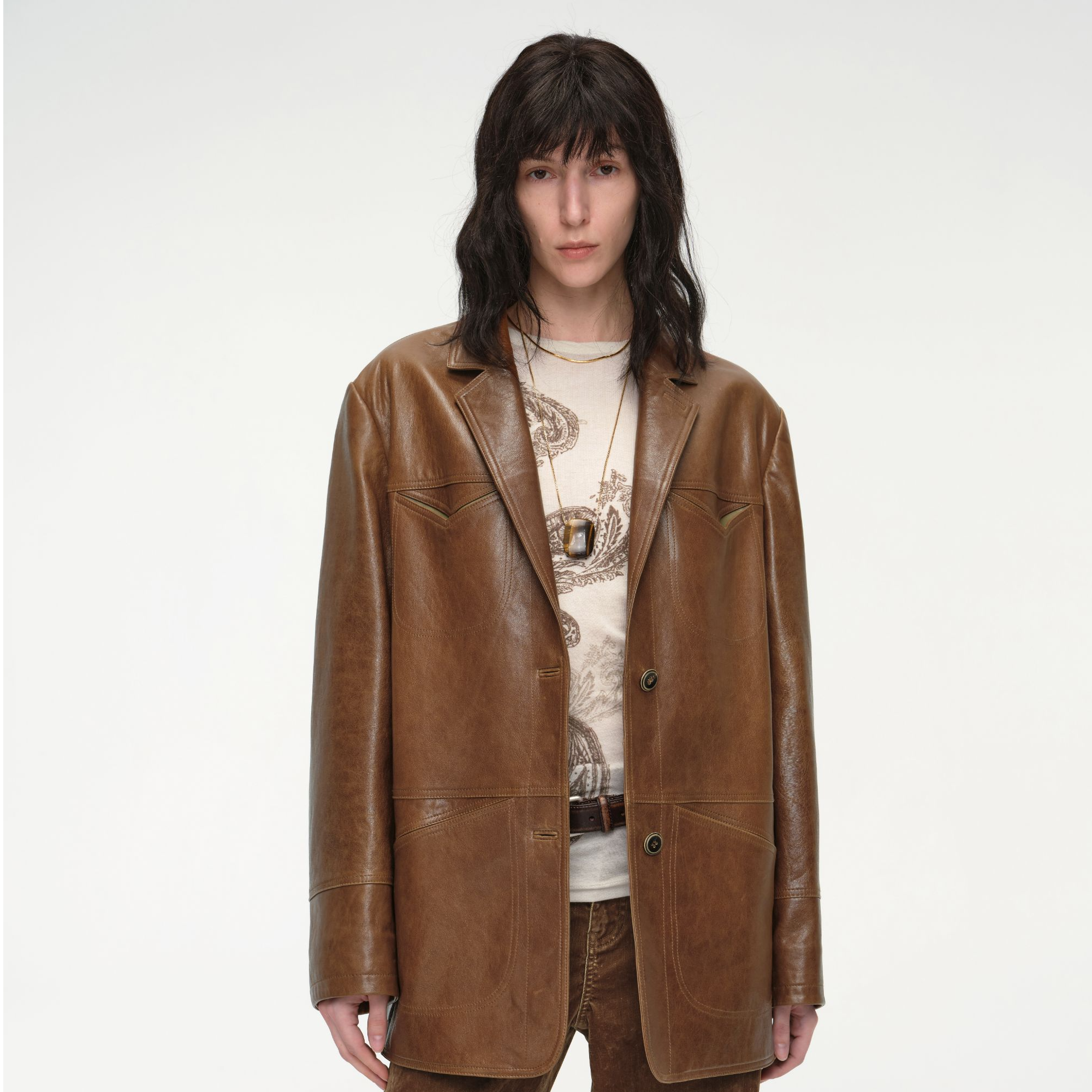 付智恩 温莎往事 大气时髦皮衣-2