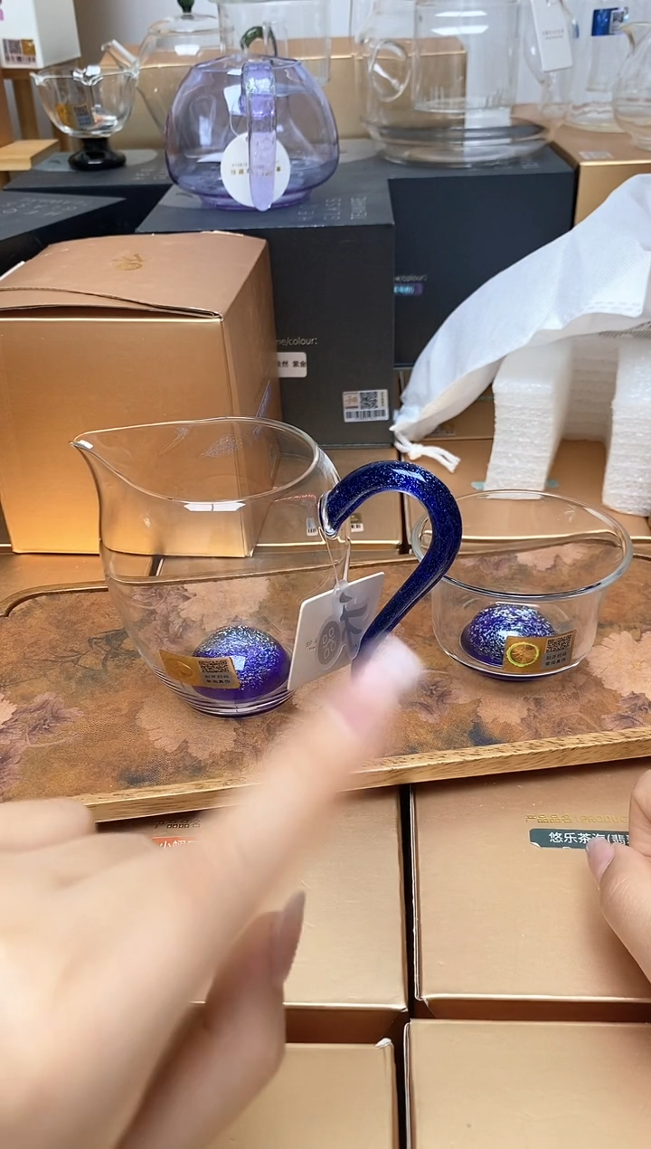 琉璃手工艺品禾器斑斓怡然+斑斓清杯