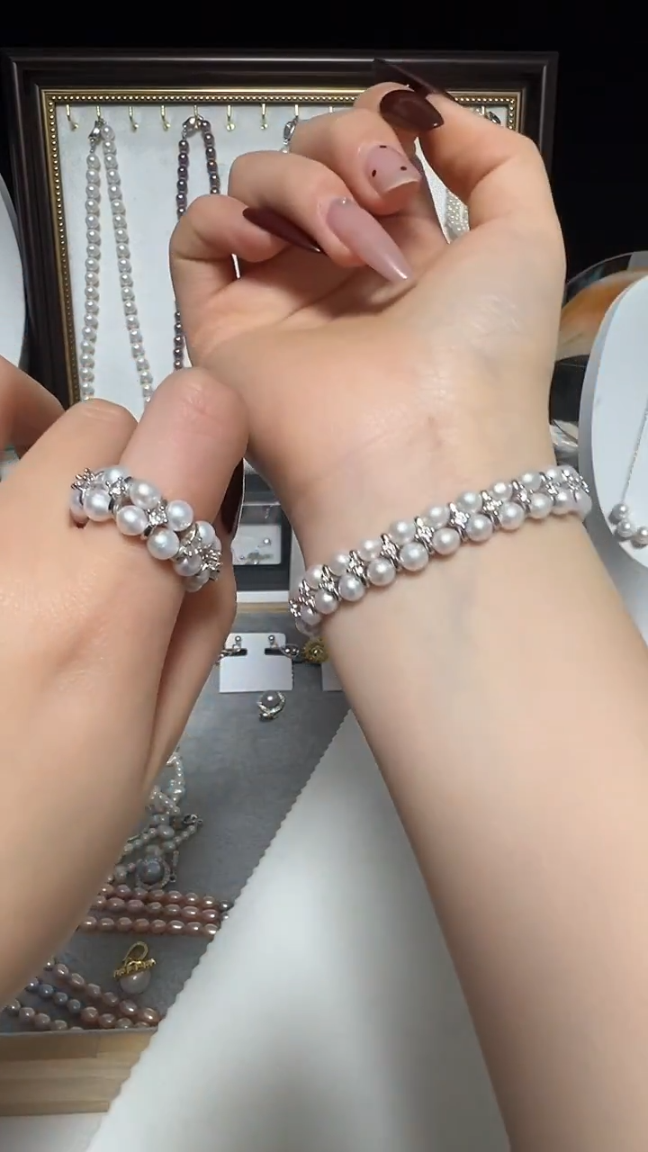 钛钢手绳淡水珍珠永丽珍珠严选