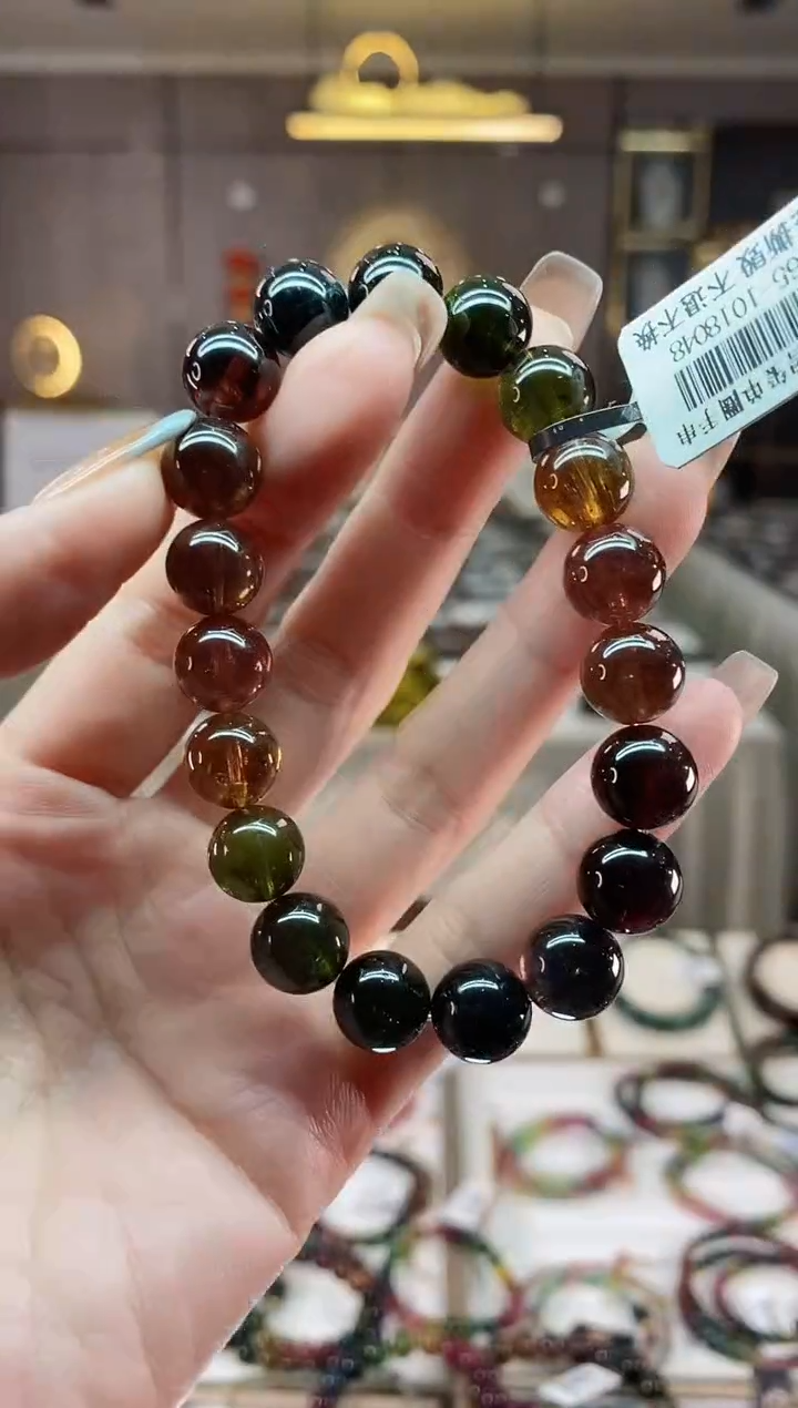 【闪购商品】碧玺单圈手串10mm+未镶嵌一物一证dan