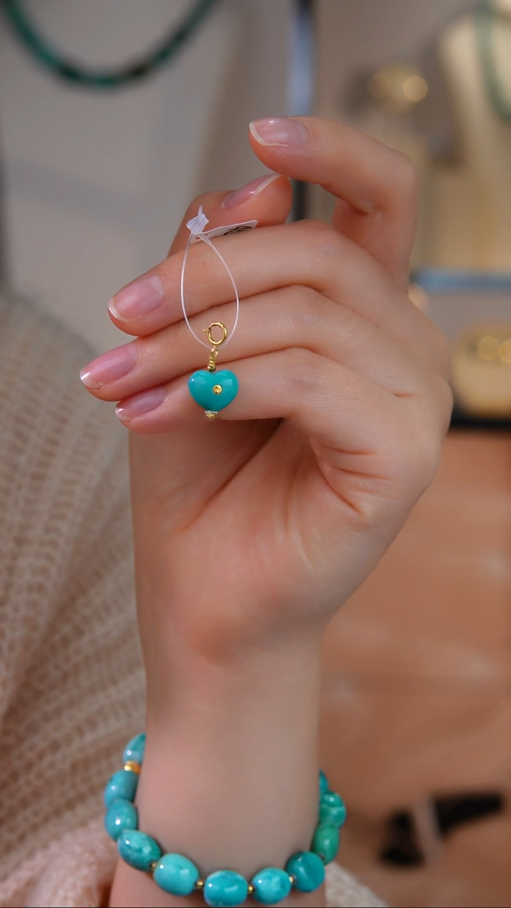 18K金镶嵌绿松石吊坠(不含链)1