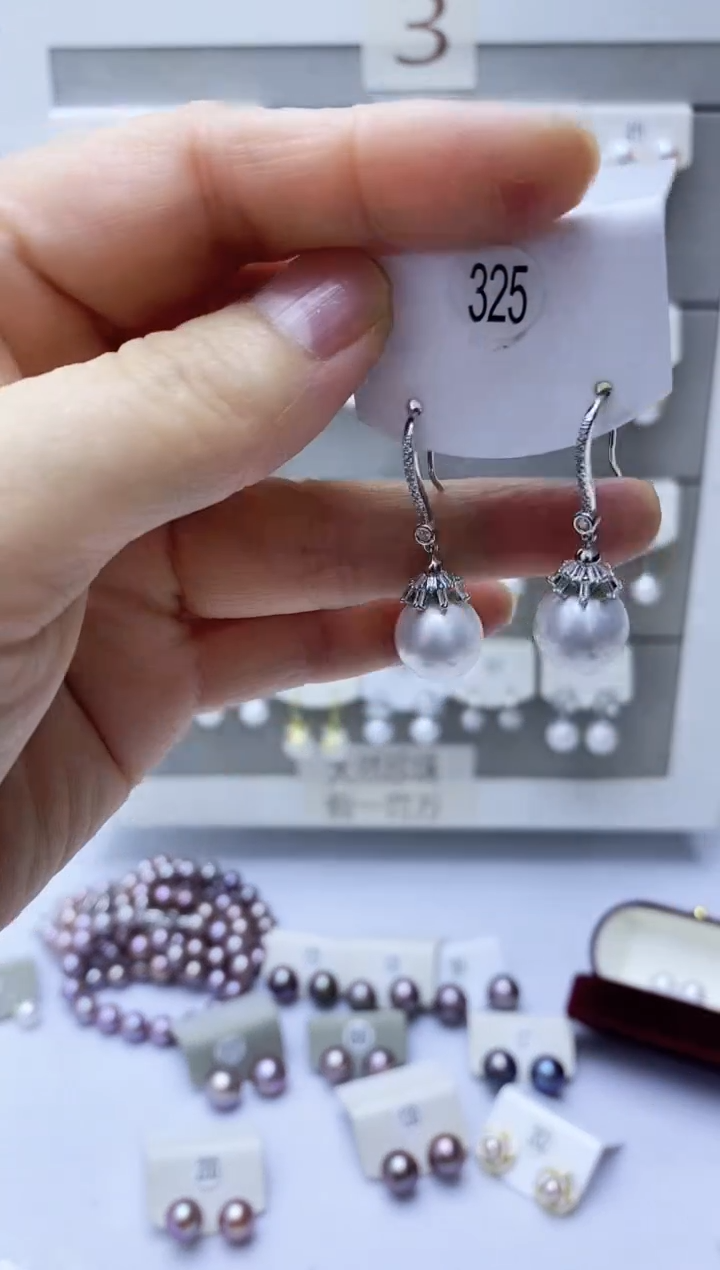 【闪购商品】淡水珍珠耳饰银S925镶嵌325
