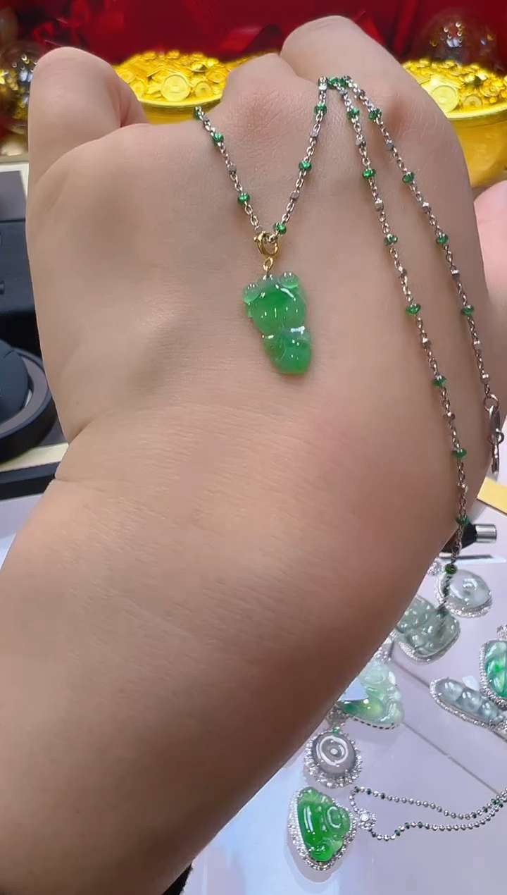 【闪购商品】翡翠吊坠(不含链)18K金镶嵌（小）多样性团购发一件