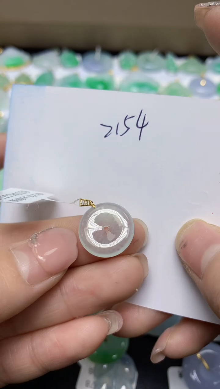【闪购商品】翡翠挂件18K金镶嵌 天然翡翠A货