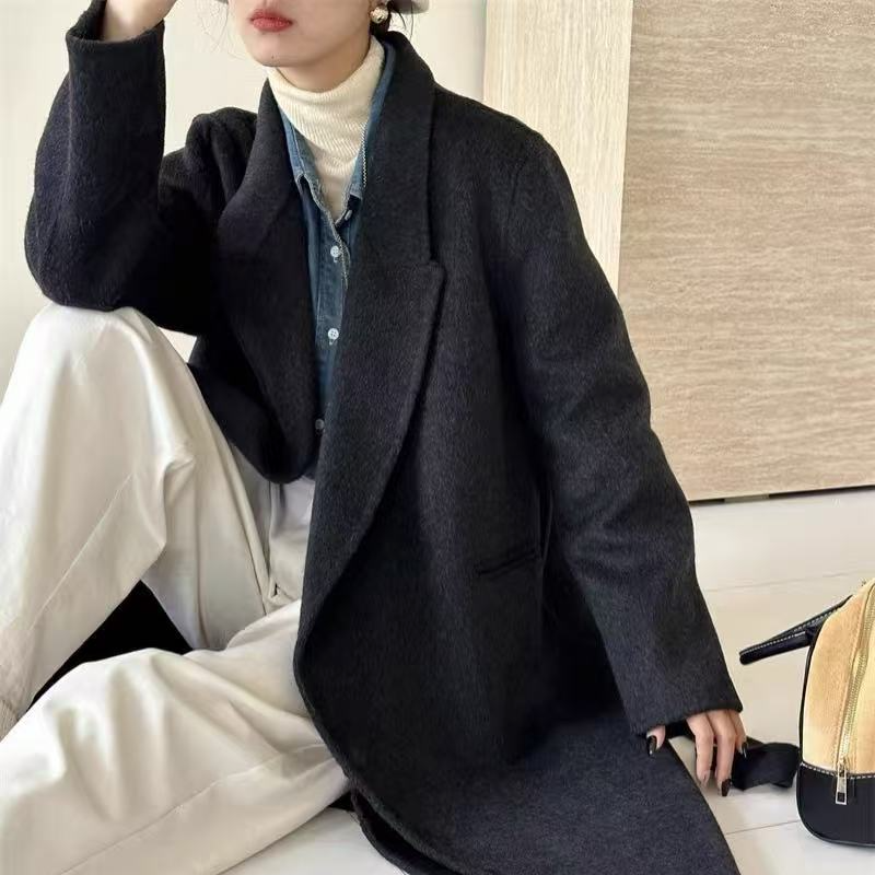 2025新款时尚秋冬保暖双面呢羊毛大衣1501-D