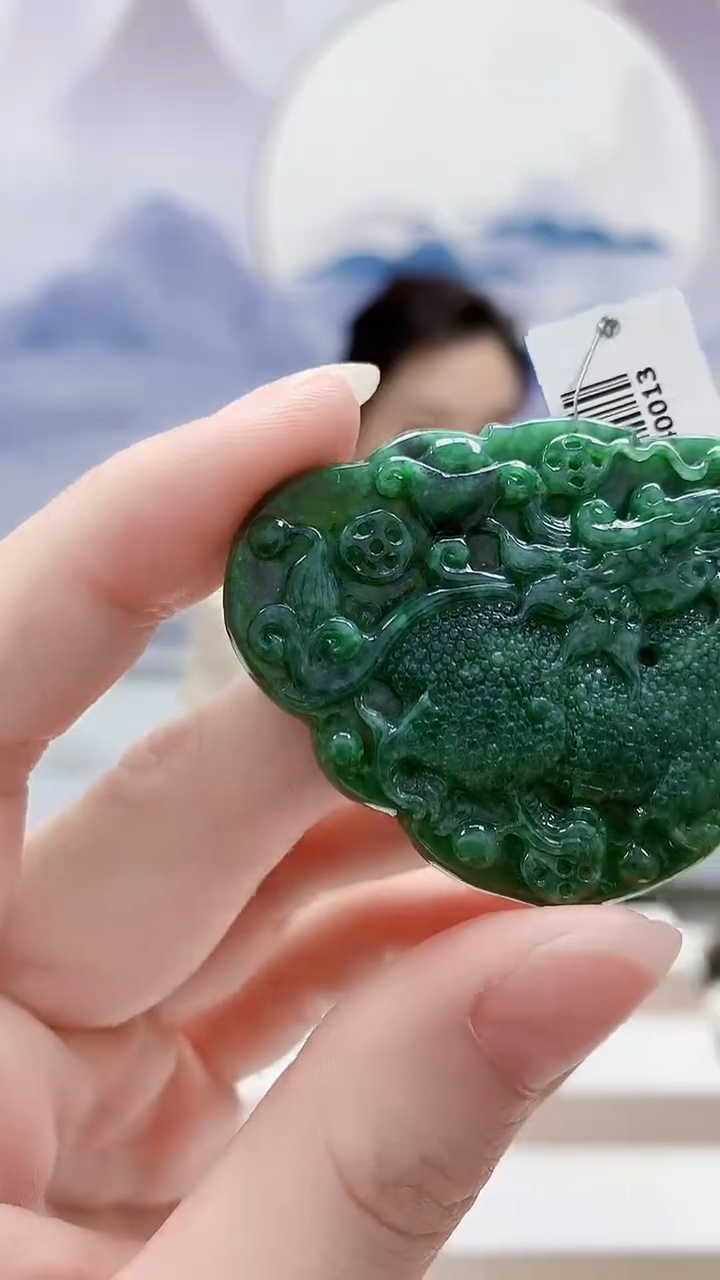 未镶嵌定制翡翠5160ry-毛货挂件30