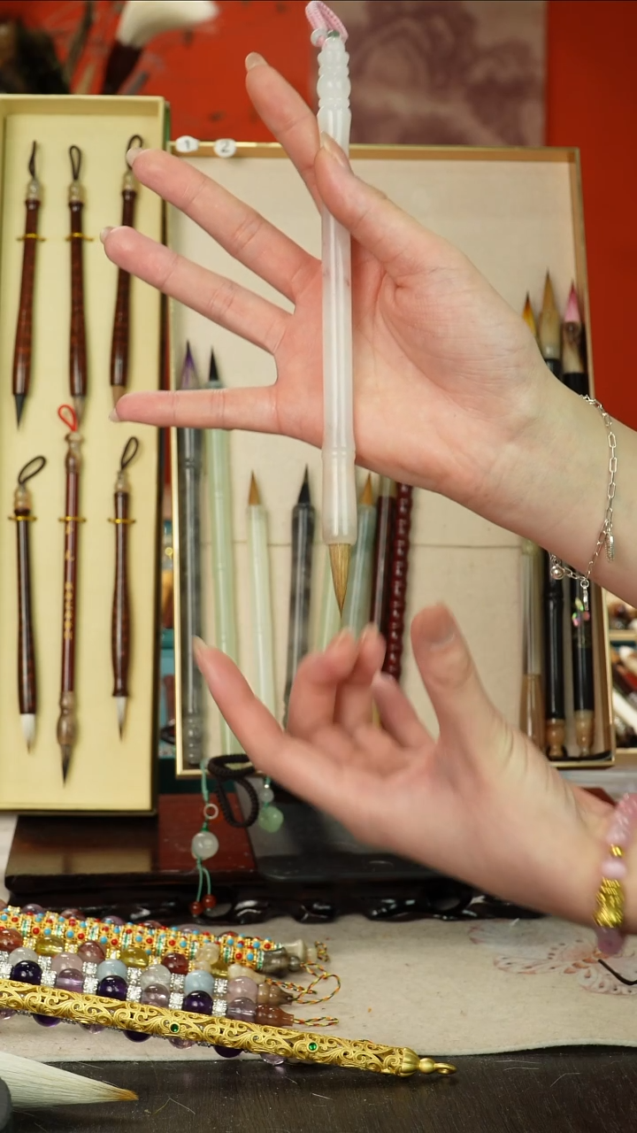 51号闪孤品高货毛笔链接 清水试笔 蘸墨不退