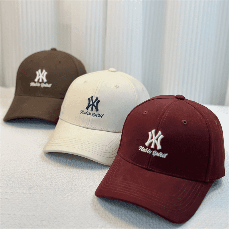 2025韩版简约字母刺绣硬顶棒球帽子春季新款百搭休闲显脸小鸭舌帽