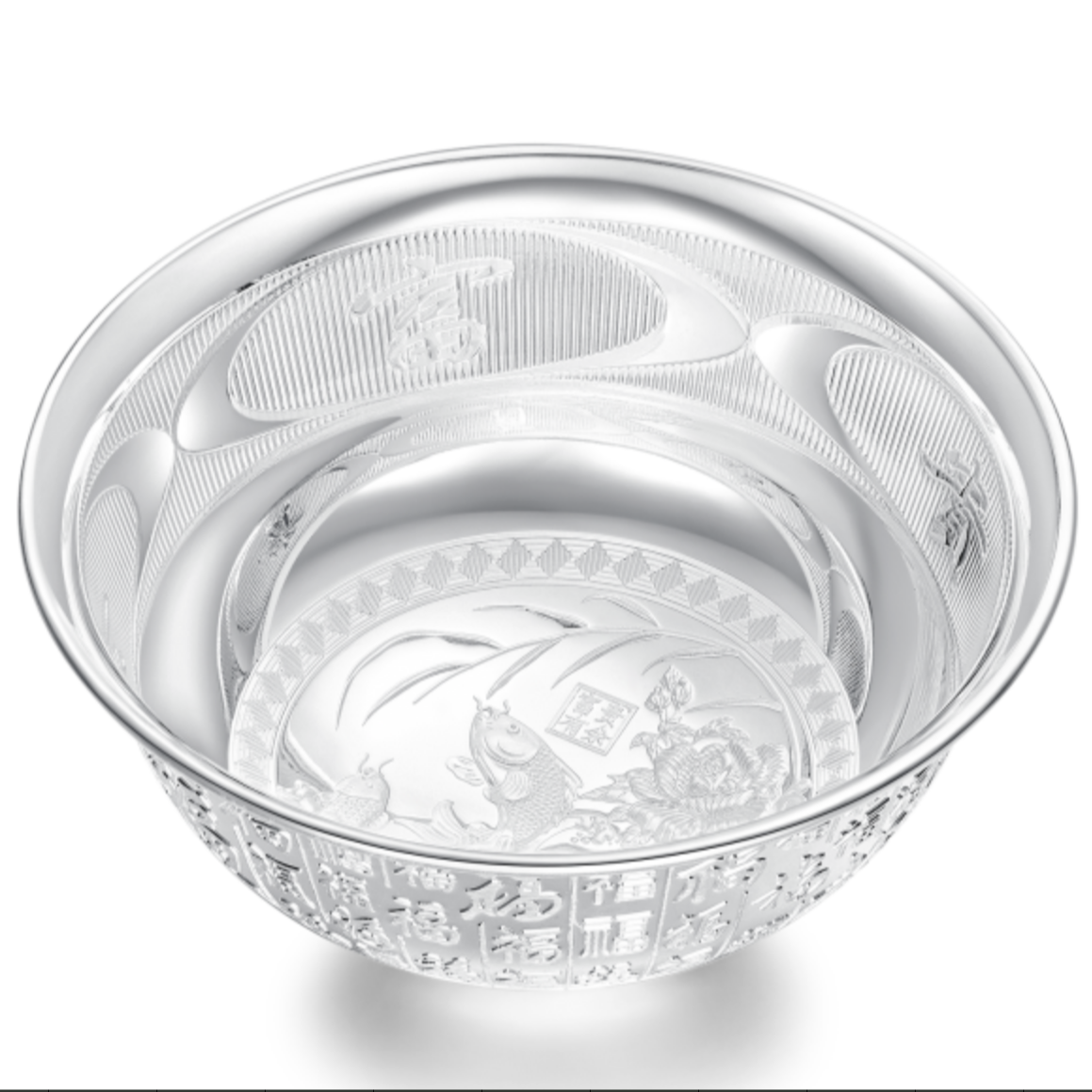 足银银制品 足银吉言满福碗70g