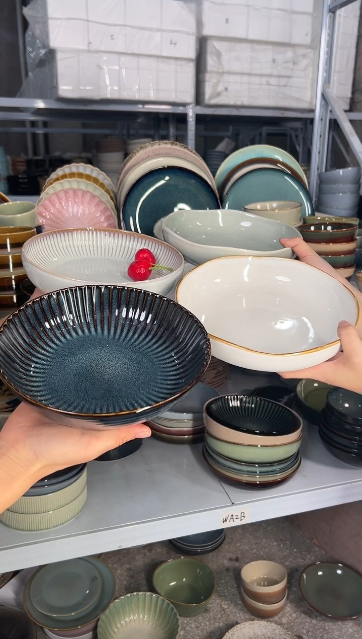 陶瓷外贸尾货瑕疵满20包邮X4  深盘组合