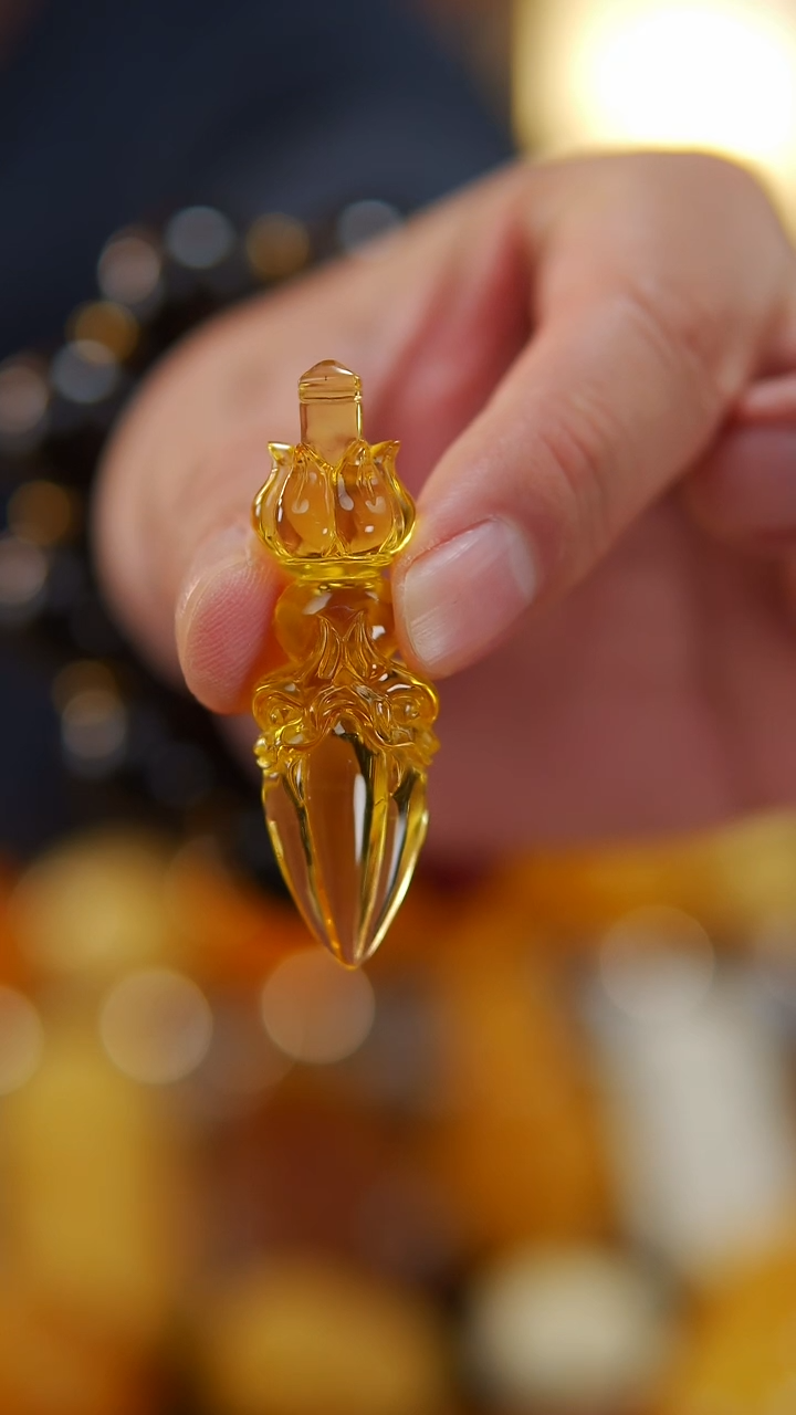 【闪购商品】琥珀裸石未镶嵌金珀莲花木午5.2