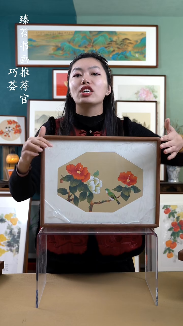 【闪购商品】国画30*40 花鸟 手写手绘摆台