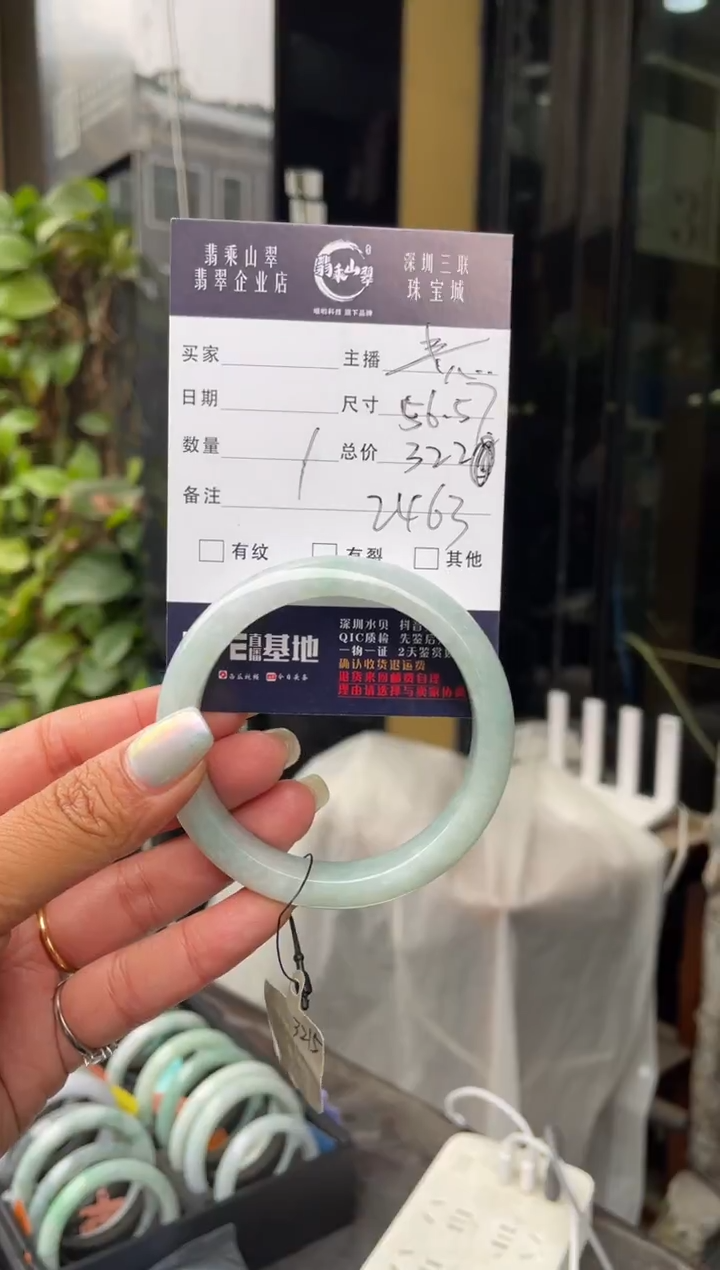 未镶嵌手镯翡翠C 56-57正圈 2463
