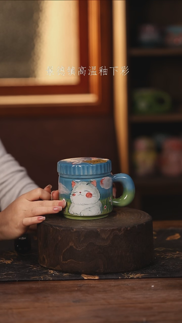 陶瓷景德镇高温釉下手绘陶瓷@L400@