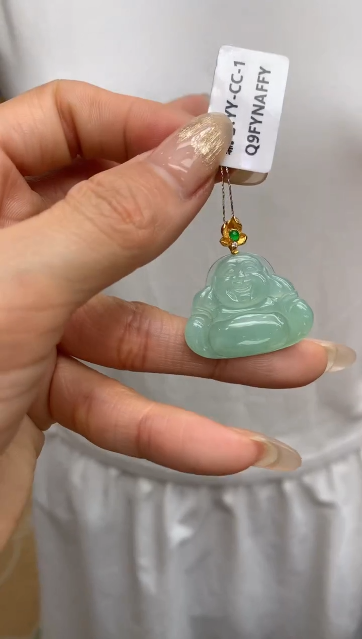 【闪购商品】翡翠颈饰18K金镶嵌佛公