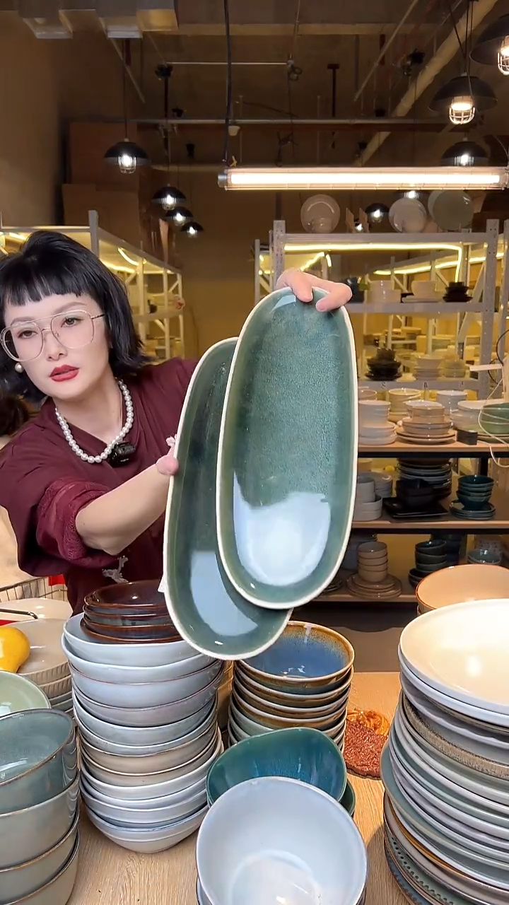 瓷122外贸尾货高温釉下彩陶瓷餐具默认微瑕