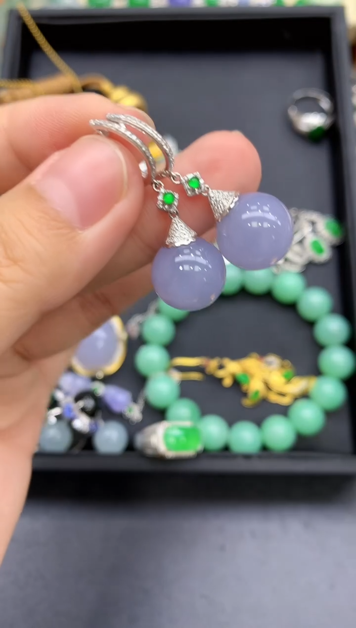 18K金镶嵌翡翠耳饰660-中国好珍宝