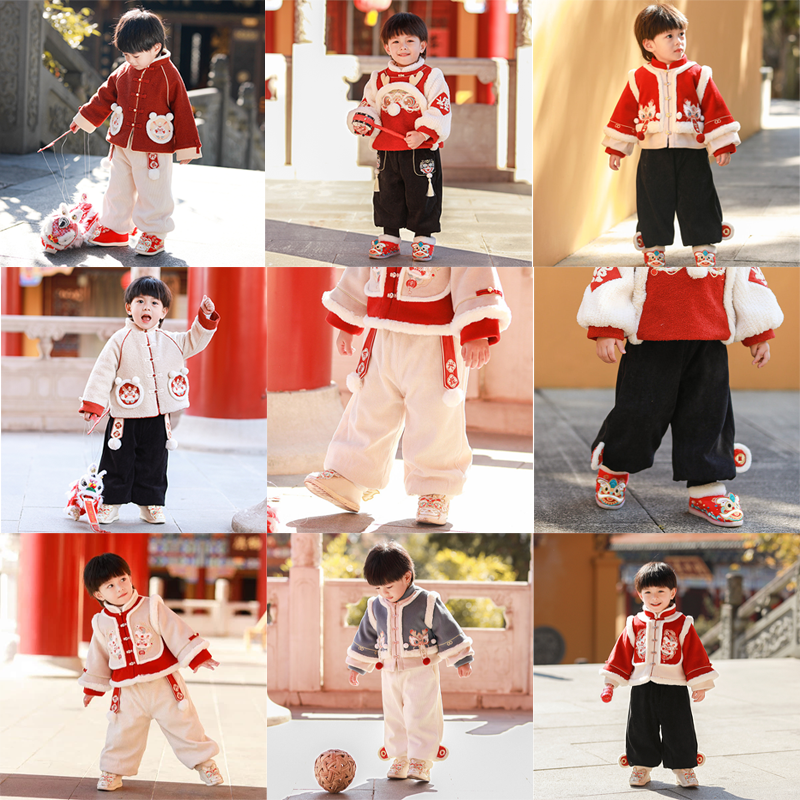 【专柜款】男宝女宝拜年服新款唐装冬季加厚新年男童礼服过年衣服