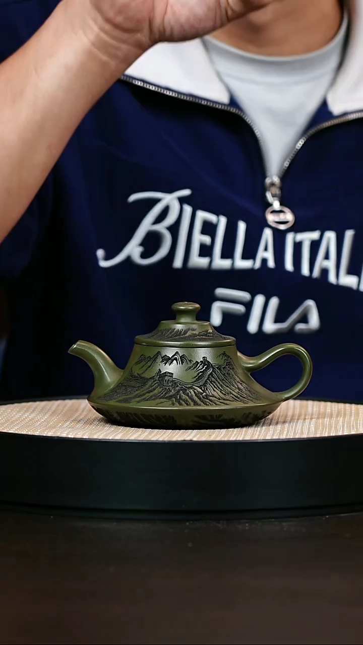 茶壶紫砂原矿紫砂壶景舟绿泥云炉260cc