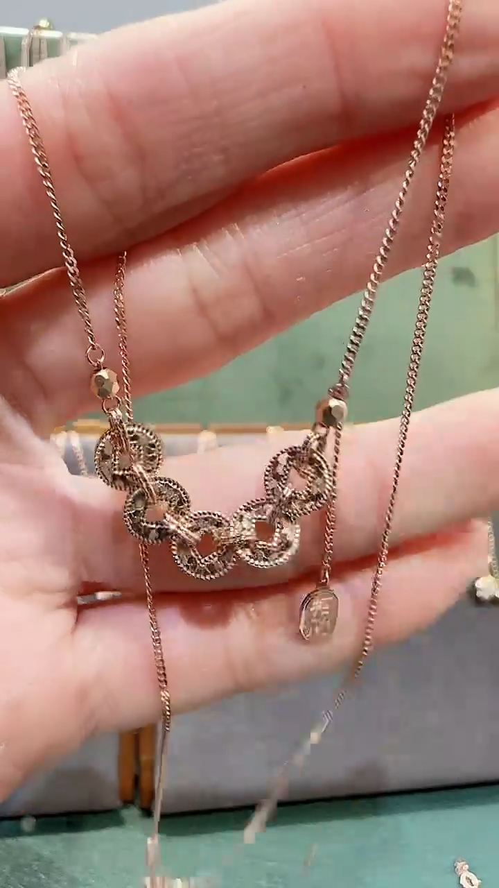 【闪购商品】18K金套链18K金爆闪铜钱套链