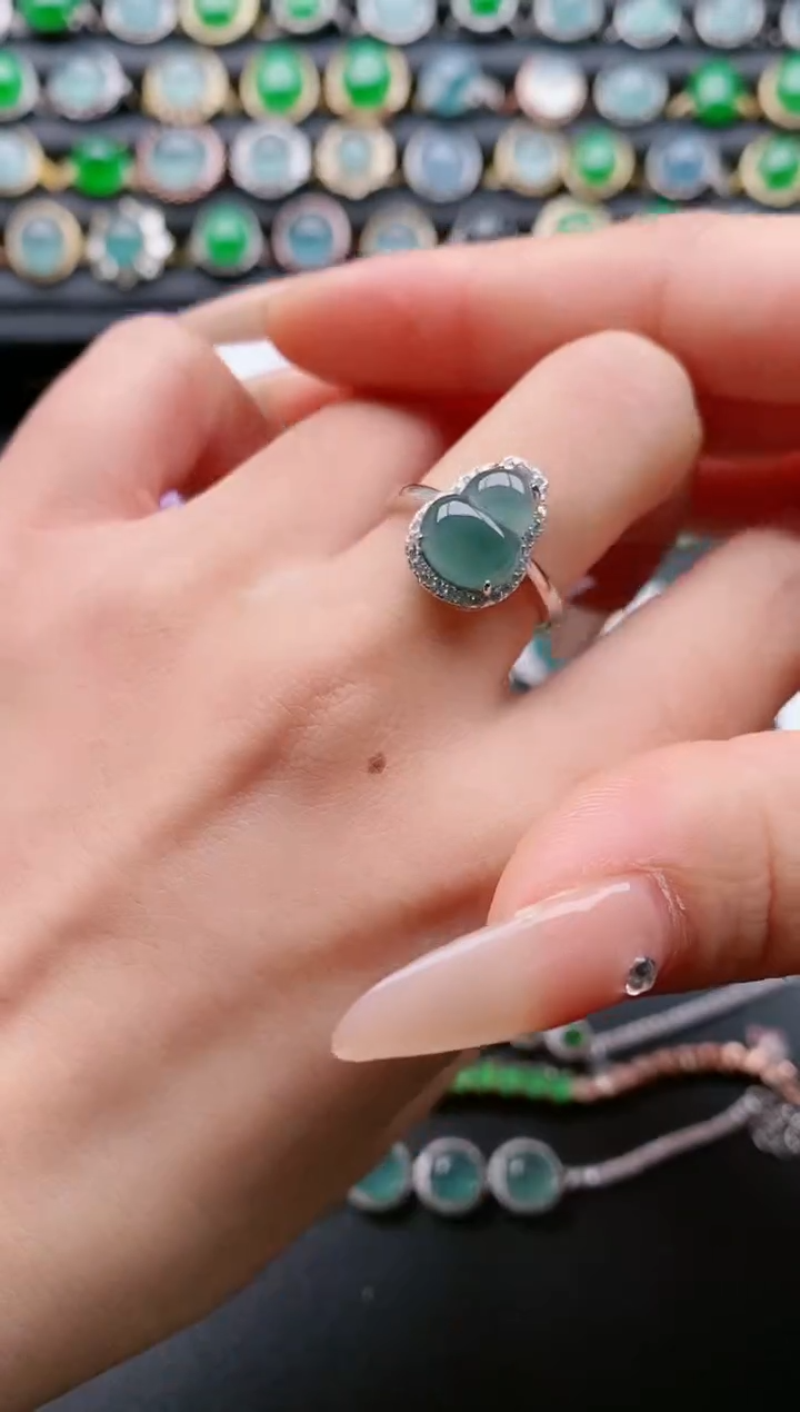 【闪购商品】翡翠戒指银S925镶嵌1111111