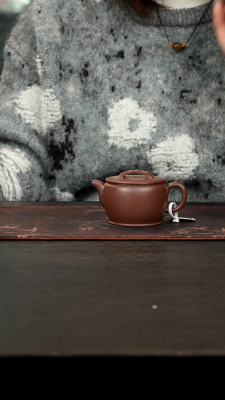 茶壶紫砂老紫泥面缸汉瓦120cc