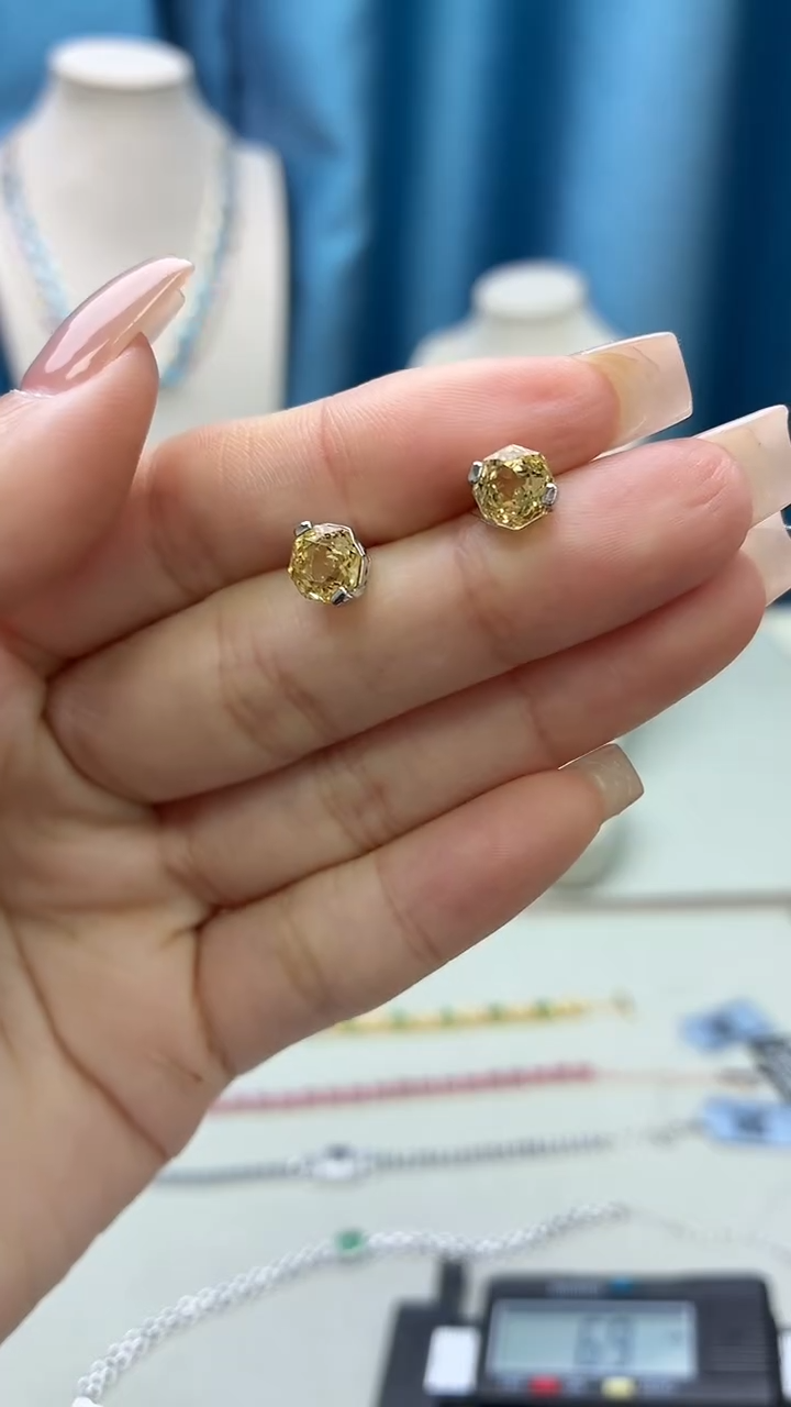 银S925镶嵌耳饰黄晶308JH0102产品一个（多样性）