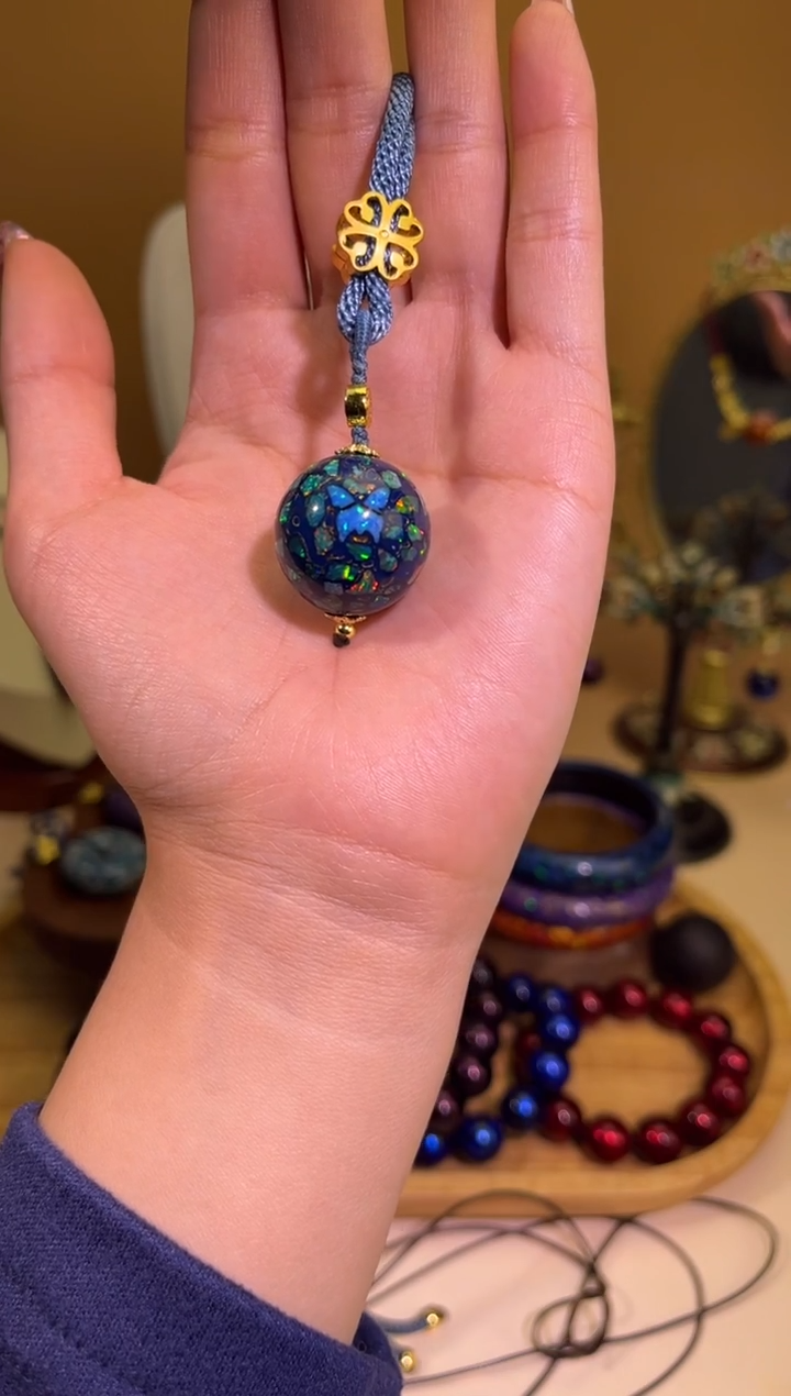 榕城大漆变彩单珠吊坠2.0