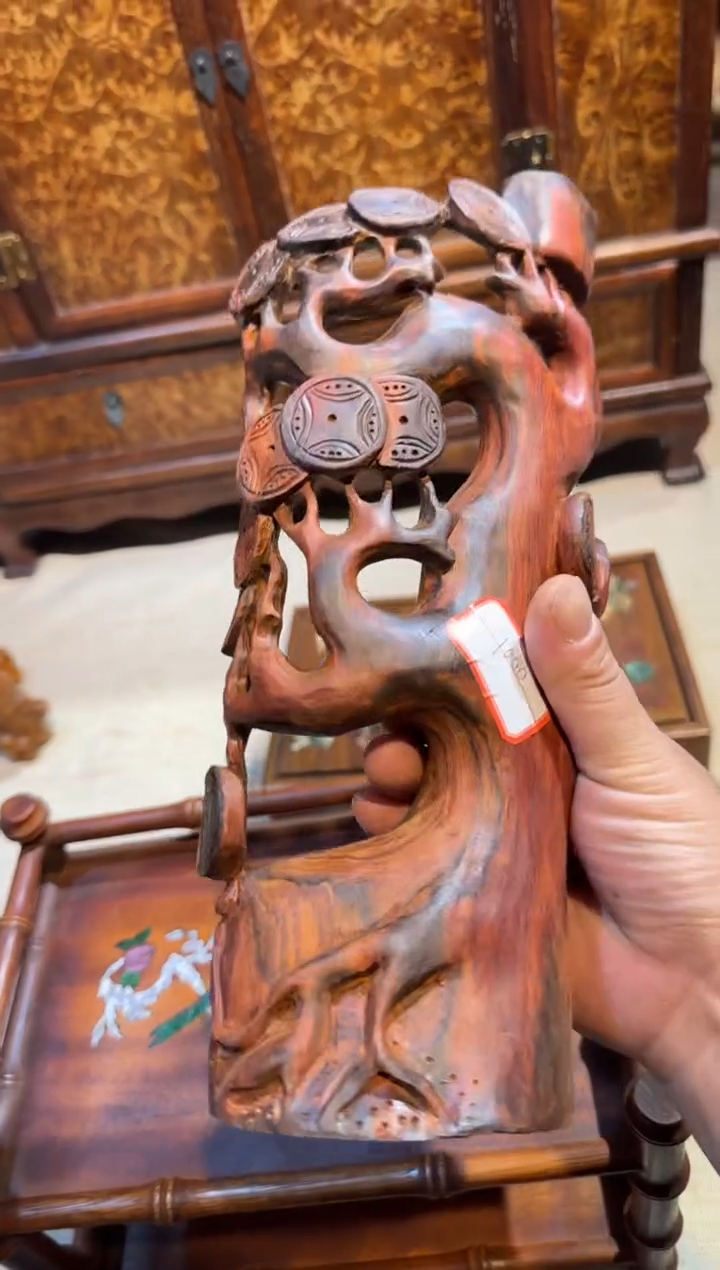 花梨木类大红酸枝    金钱树  工艺品
