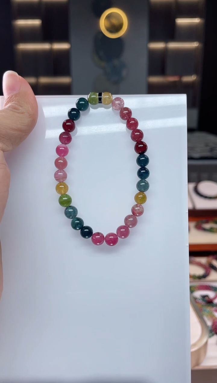 未镶嵌老矿碧玺单圈手串6mm+碧玺（多样性发一条）Q