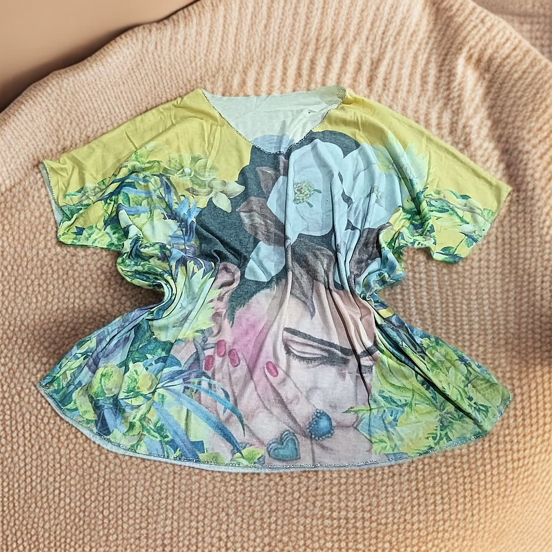 652彩色外贸V领尾货小衫