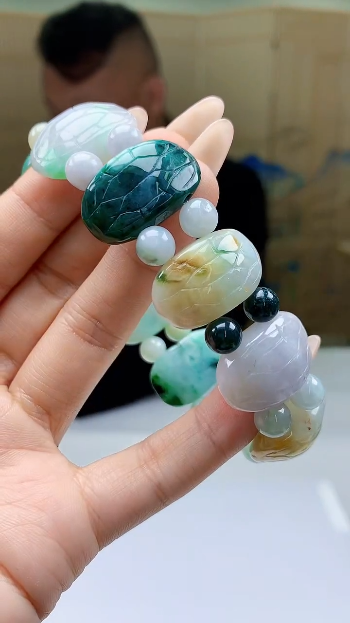 【闪购商品】定制翡翠未镶嵌4969ty-毛货手串21