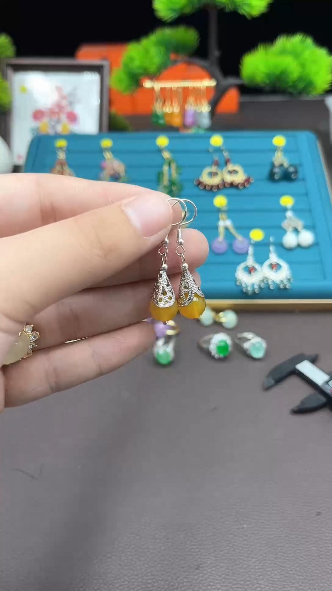 【闪购商品】玛瑙/玉髓耳钉银S925镶嵌723000