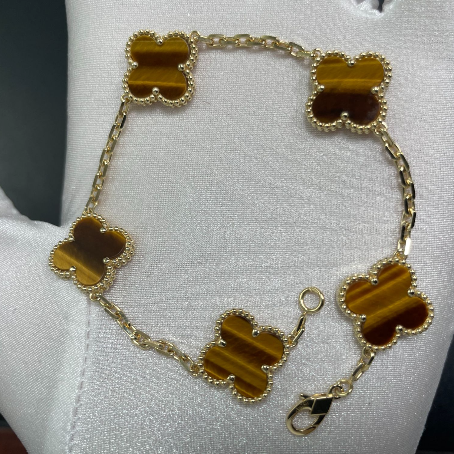 （双12）18k金五花虎眼石手链    多样性发一件