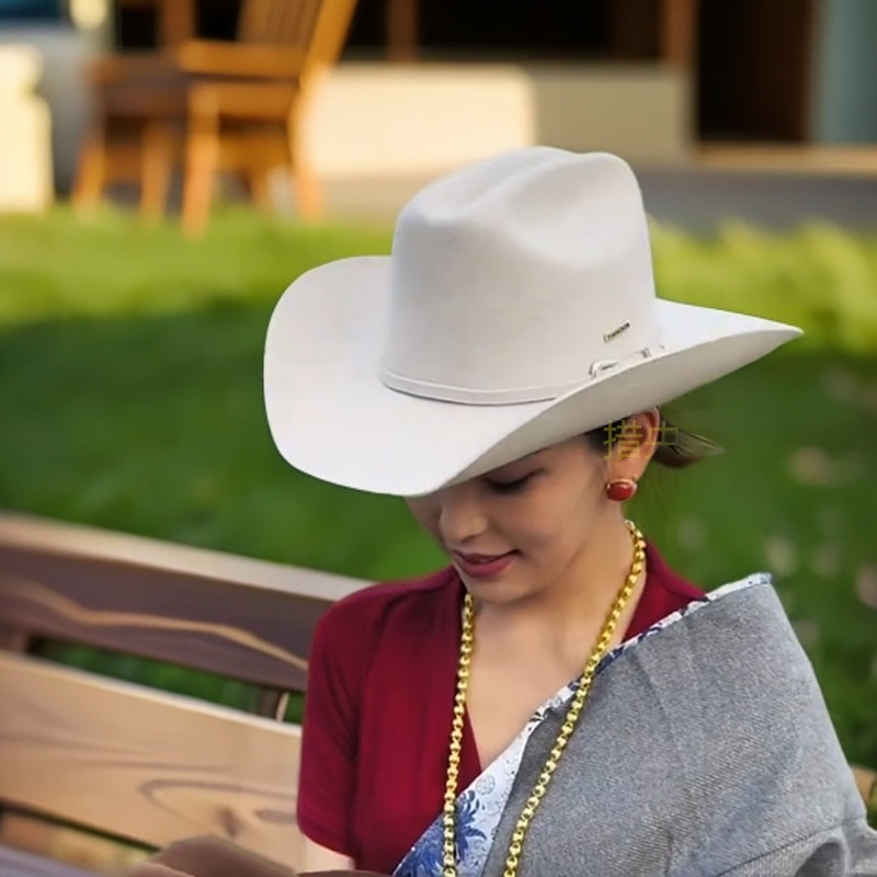 定制款大头围60. 61. 62 美式牛仔帽纯羊毛材质藏式礼帽毡帽