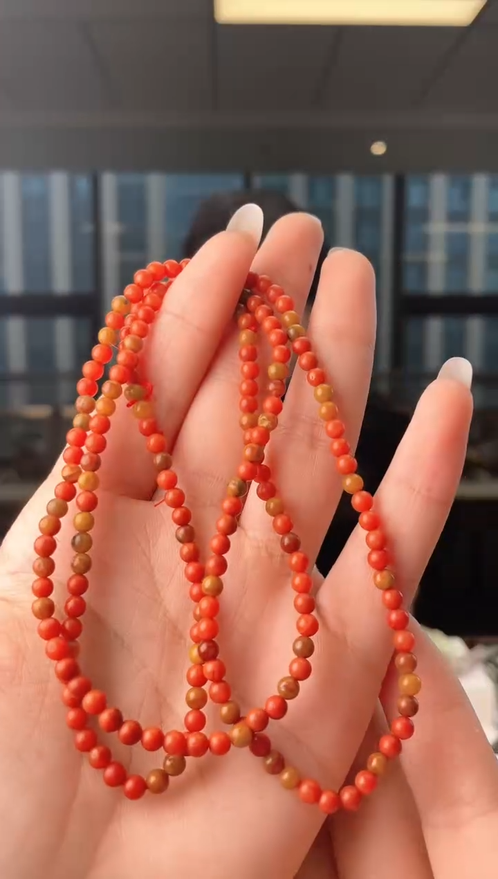 未镶嵌手串南红玛瑙108珠链 无
